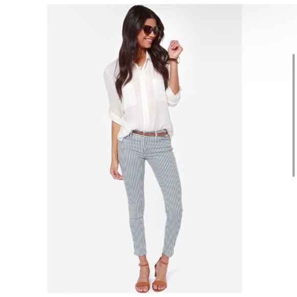 pistola Pants - Pistola Women Size 26 Pant Cara Skinny blue white
